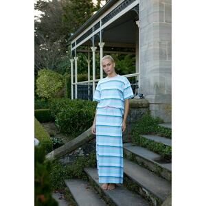 Aston Studio Vida Midi Skirt in Multi Stripe US 2